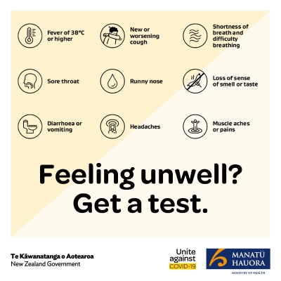 Feel unwell? Get a test.