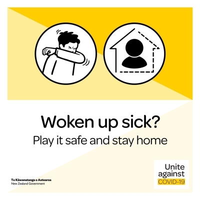Woken up sick? Play it safe and stay home.