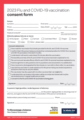 Flu and COVID-19 vaccination consent form