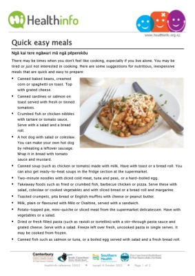 Quick easy meals for older people