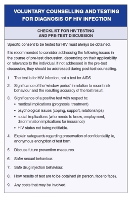 Voluntary Counselling and Testing for Diagnosis of HIV Infection